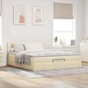 vidaXL Ottoman-Bett mit Matratze Creme 200x200 cm Stoff