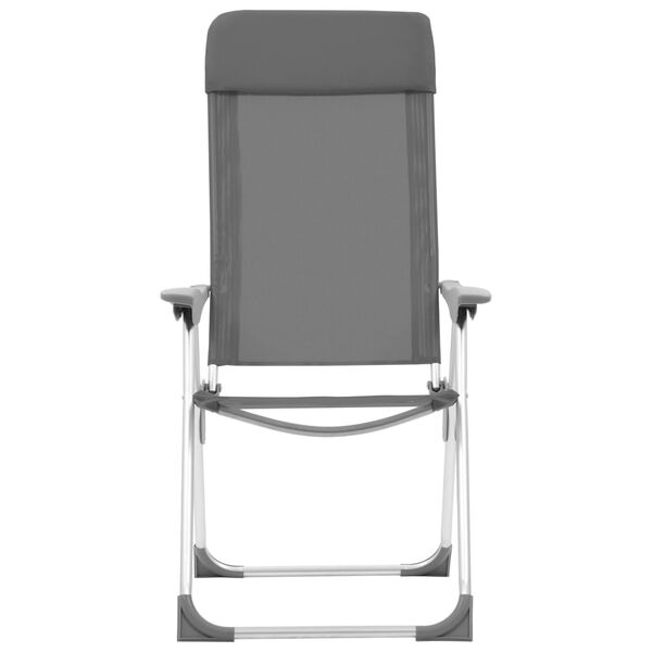 vidaXL Klappbare Campingstühle 4 Stk. Grau Aluminium