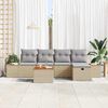 vidaXL Garten-Sofa-Set mit Kissen 6 pcs Beige Poly Rattan