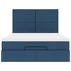 vidaXL Ottoman-Bett mit Matratze & LEDs Blau 140x200 cm Stoff