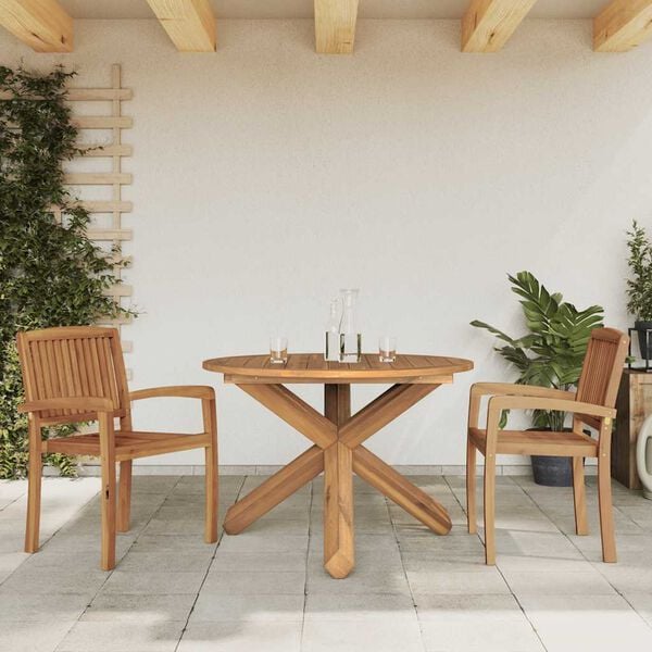 vidaXL Gartentisch &Oslash;109x74 cm Massivholz Teak