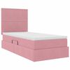 vidaXL Bett mit Stauraum und LED mit Matratze Rosa 90 x 200 cm Samt