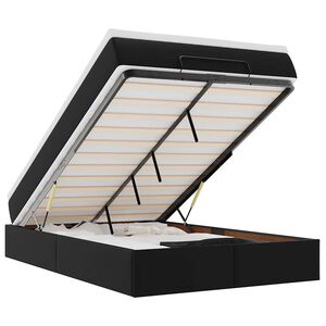 vidaXL Ottoman-Bett mit Matratze Schwarz 120x200 cm Kunstleder