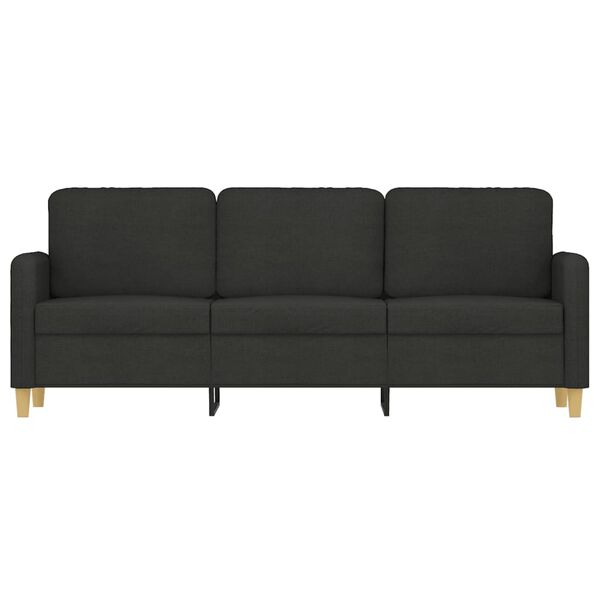 vidaXL 3-Sitzer-Sofa Schwarz 180 cm Stoff