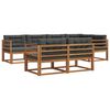 vidaXL Outdoor-Sofagarnitur mit Kissen 7 pcs Natur und Anthrazit