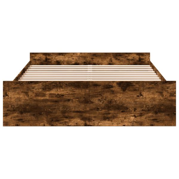 vidaXL Bettgestell mit Schubladen R&auml;uchereiche 140x200cm Holzwerkstoff
