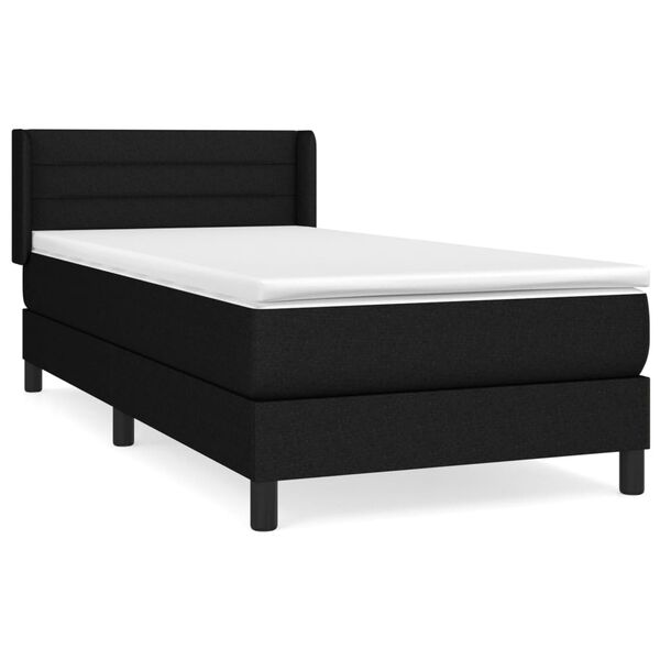 vidaXL Boxspringbett mit Matratze Schwarz 80x200 cm Stoff