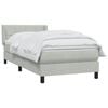 vidaXL Boxspringbett mit Matratze Hellgrau 90x210 cm Samt