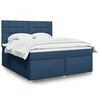 vidaXL Boxspringbett mit Matratze Blau 180x200 cm Stoff