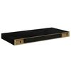 vidaXL Schweberegale 2 Stk. Hochglanz-Schwarz 50x23x3,8 cm MDF