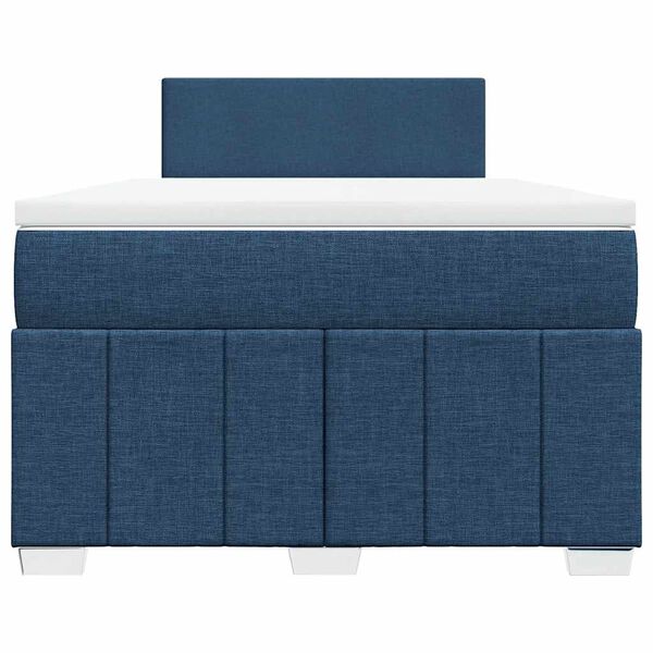vidaXL Boxspringbett mit Matratze Blau 120x200 cm Stoff