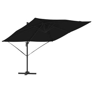 vidaXL Roma Parasol Schwarz 286 x 284 x 265 cm Aluminium und Polyester