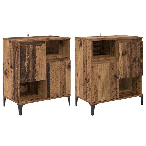 vidaXL Sideboards 2 pcs Altholz 60 x 35 x 70 cm Holzwerkstoff