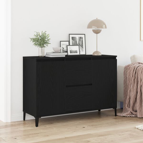 vidaXL Sideboard Schwarz Eichen-Optik 104 x 35 x 70 cm Holzwerkstoff
