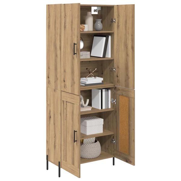 vidaXL Highboard Artisan-Eiche 69,5 x 34 x 180 cm Holzwerkstoff