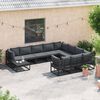 vidaXL Gartensofa-set mit Kissen 11 pcs Schwarz Aluminium