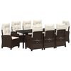vidaXL Garten Essgruppe mit Kissen 9 pcs Braun Poly-Rattan