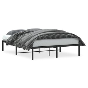 vidaXL Bettgestell Metall Schwarz 135x190 cm