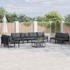 vidaXL Gartensofa-set mit Kissen 8 pcs Schwarz Stahl