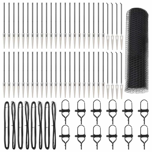 vidaXL Zaunpfosten Grau 100 x 0,4 m (13 mm Maschenweite) Stahl und PVC