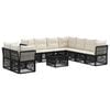 vidaXL Gartensofa-set 10 Stk. Schwarz Poly-Rattan