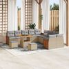 vidaXL Gartensofa-set mit Kissen 13 pcs Beige und Hellgrau