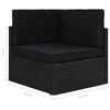 vidaXL 5-tlg. Garten-Lounge-Set mit Kissen Schwarz Poly Rattan