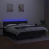 vidaXL Boxspringbett mit Matratze & LED Schwarz 180x200 cm Stoff