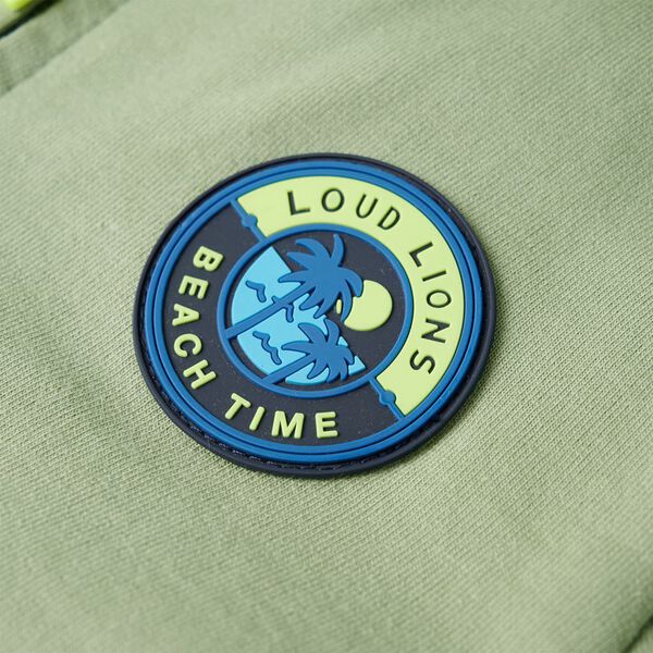 Kinder-Kapuzenpullover mit Rei&szlig;verschluss Helles Khaki 140