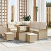 vidaXL Garten-Sofa-Set mit Kissen mit Speicher 8 pcs Beige und Creme