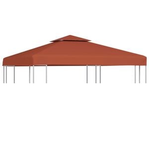 vidaXL Pavillon-Dachplane mit Kaminabzug 310 g/m&sup2; 3x3 m Terrakotta