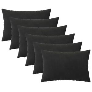 vidaXL Kissen mit Kissen HEERLEN 6 Stk. Schwarz Samt