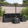vidaXL Sofa Set mit Kissen mit Speicher 6 pcs Schwarz Poly-Rattan