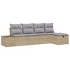 vidaXL Gartensofa-set 5 stk. Beige Poly-Rattan
