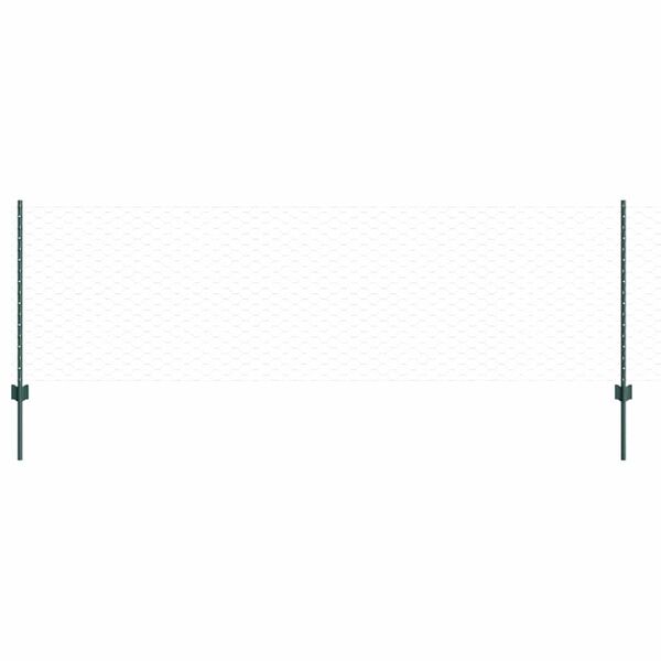 vidaXL Zaun mit Pfosten Gr&uuml;n 0,8 x 10 m Stahl und PVC