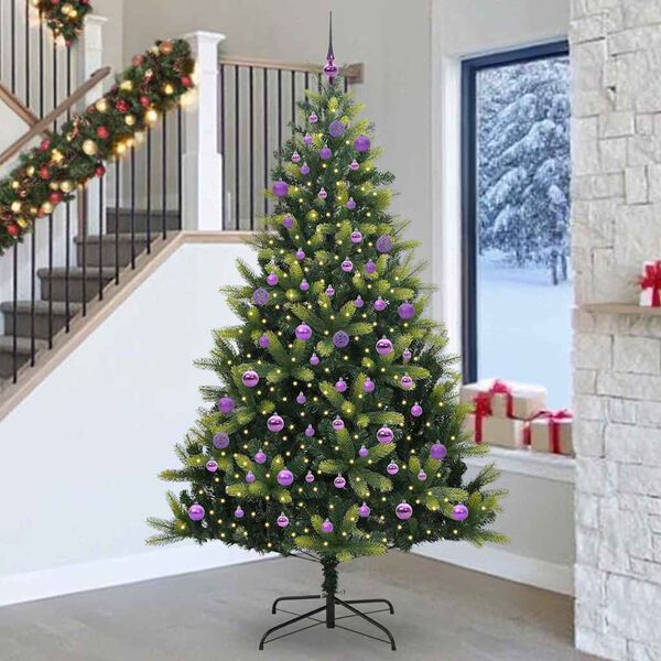 vidaXL K&uuml;nstlicher Klapp-Weihnachtsbaum mit 300 LEDs Gr&uuml;n 240 cm