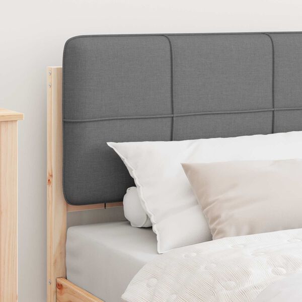 vidaXL Bettgestell mit gepolstertem Kopfteil Hellgrau 90 x 190 cm