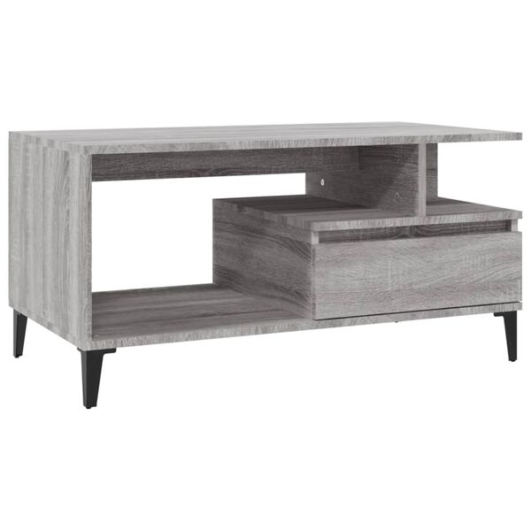 vidaXL Couchtisch Grau Sonoma 90x49x45 cm Holzwerkstoff
