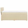 vidaXL Boxspringbett mit Matratze Creme 100x200 cm Stoff