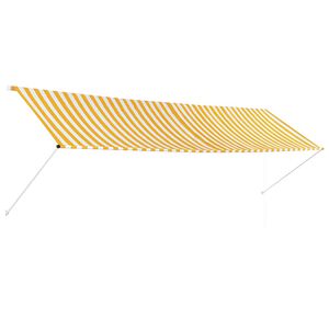 vidaXL Einziehbare Markise 400&times;150 cm Gelb und Wei&szlig;