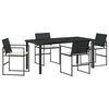 vidaXL Garten Essgruppe 5 stk. Schwarz und Creme Poly-Rattan