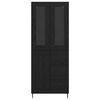 vidaXL Highboard 2 pcs Schwarz Eichen-Optik Engineered Wood und Glas