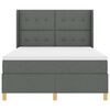 vidaXL Boxspringbett mit Matratze Dunkelgrau 140 x 200 cm Stoff