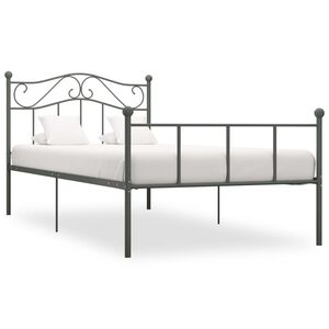 vidaXL Bettgestell Grau Metall 90&times;200 cm