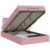 vidaXL Ottoman-Bett mit Matratze und LED Rosa 120 x 200 cm Samt