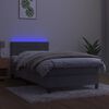 vidaXL Boxspringbett mit Matratze & LED Hellgrau 100x200 cm Samt