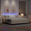 vidaXL Boxspringbett mit Matratze mit LED Creme 180 x 200 cm Stoff