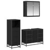 vidaXL Badezimmerm&ouml;bel-Set 3 stk. Schwarz Eichen-Optik 80 x 33 x 60 cm