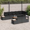 vidaXL Gartensofa-set mit Kissen mit Speicher 8 pcs Schwarz Polyrattan