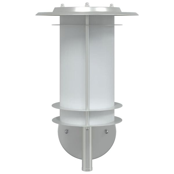 vidaXL Außenwandleuchten 2 Stk. Silbern Edelstahl